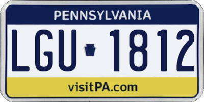 PA license plate LGU1812