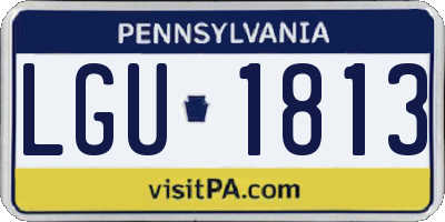 PA license plate LGU1813