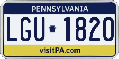 PA license plate LGU1820