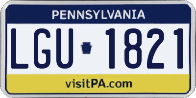 PA license plate LGU1821
