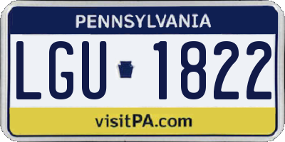 PA license plate LGU1822