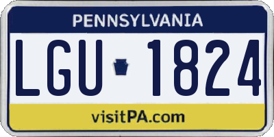 PA license plate LGU1824