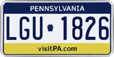 PA license plate LGU1826