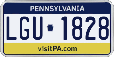 PA license plate LGU1828