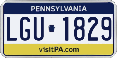 PA license plate LGU1829