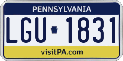 PA license plate LGU1831