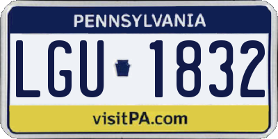 PA license plate LGU1832