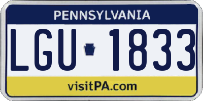 PA license plate LGU1833