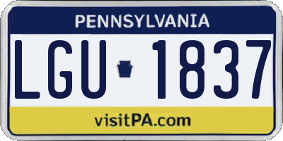 PA license plate LGU1837