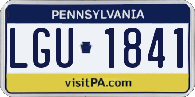 PA license plate LGU1841