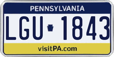 PA license plate LGU1843