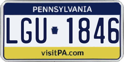 PA license plate LGU1846
