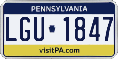 PA license plate LGU1847
