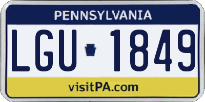 PA license plate LGU1849