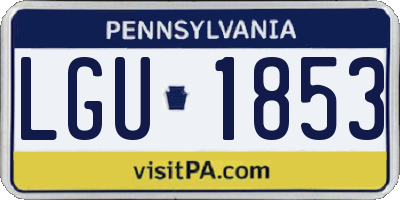 PA license plate LGU1853