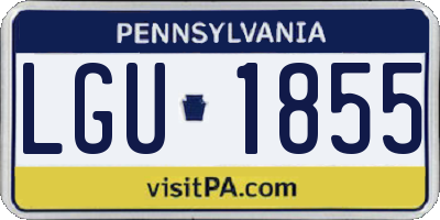 PA license plate LGU1855