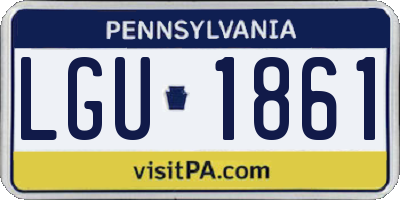 PA license plate LGU1861