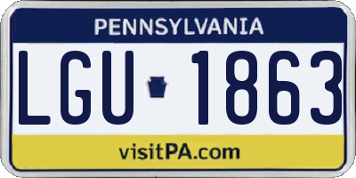 PA license plate LGU1863