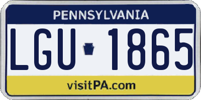 PA license plate LGU1865
