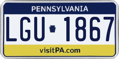 PA license plate LGU1867