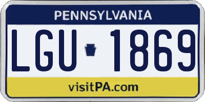 PA license plate LGU1869