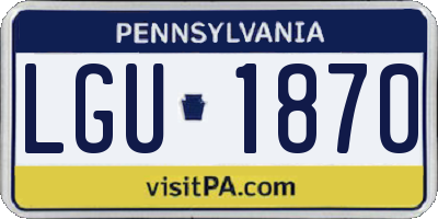 PA license plate LGU1870