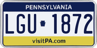 PA license plate LGU1872