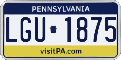 PA license plate LGU1875