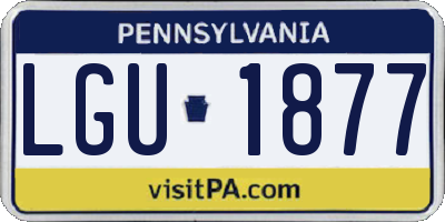 PA license plate LGU1877