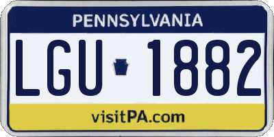 PA license plate LGU1882