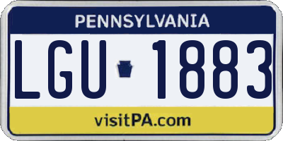 PA license plate LGU1883