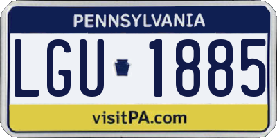 PA license plate LGU1885