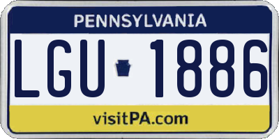 PA license plate LGU1886