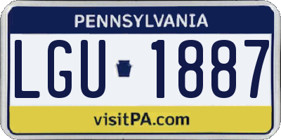 PA license plate LGU1887