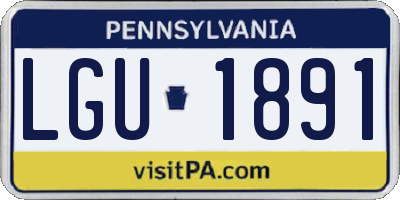 PA license plate LGU1891