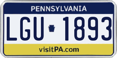 PA license plate LGU1893