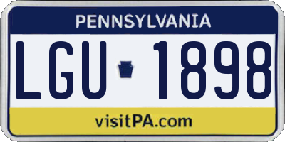 PA license plate LGU1898