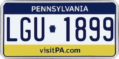 PA license plate LGU1899