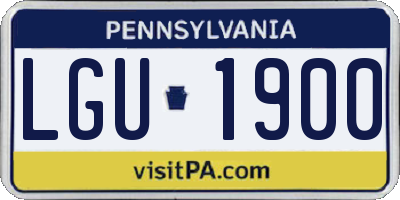 PA license plate LGU1900