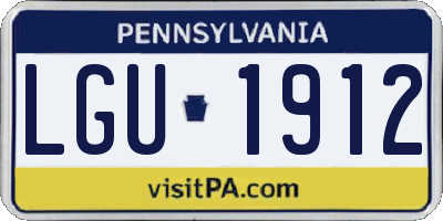 PA license plate LGU1912