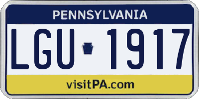 PA license plate LGU1917