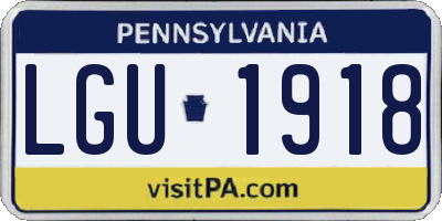 PA license plate LGU1918