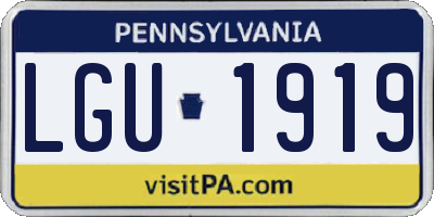 PA license plate LGU1919