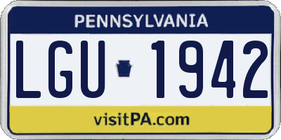 PA license plate LGU1942