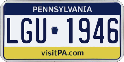 PA license plate LGU1946