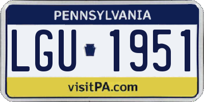 PA license plate LGU1951