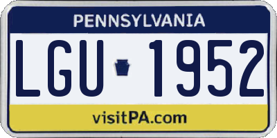 PA license plate LGU1952