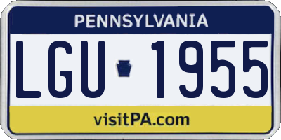PA license plate LGU1955
