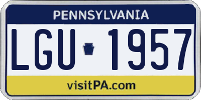 PA license plate LGU1957