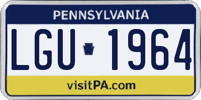 PA license plate LGU1964